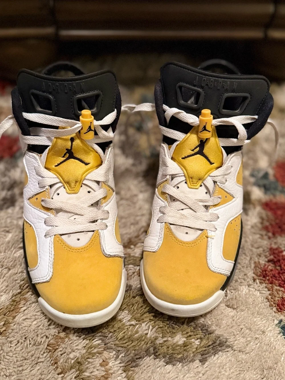 Jordan Kids' Retro Basketball Shoes - Yellow White Black